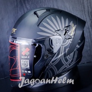 Jpx Helmet NOVA X V2 N9 MOTIF | Black DOFF | Nova-x DOUBLE VISOR