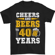 40Th Birthday 40 Year Old Funny Alcohol Mens T-Shirt 100% Cotton
