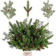 Sggvecsy 34 Pcs Artificial Pine Branches Faux Pine Needles with Pine Cones 19’’ Long Greenery Pine P