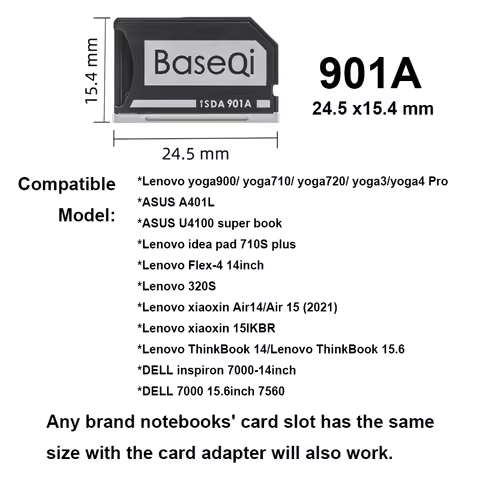 BaseQi Original for Lenovo yoga 900/Yoga710/Yoga720/ideapad/Yoga3 Aluminum Micro sd Card Adapter