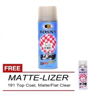 Bosny Metallic Color Spray Paint No. 1130 Flat/Matt White Pearl with 191 Flat Clear