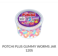 Potchi Gummy Worms Jar 120pcs