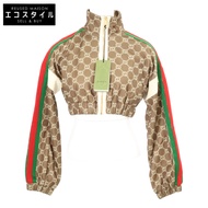 Gucci，近全新，國內授權，貨號671495，雙G互扣標誌，Sherry系列，短款露臍夾克，尺寸XXXS