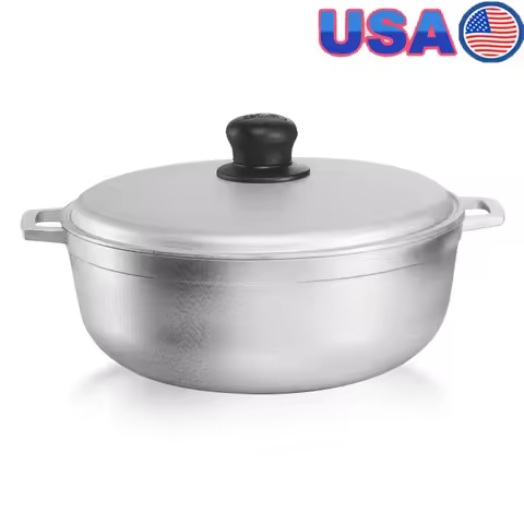3.7qt Cast Aluminum Caldero Durable Nonstick Cooking Pot with Lid Ideal Rice Stews Soups Beans Versa