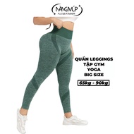 Big size women's yoga gym pants Nang Mup big size sports leggings with high waist to cover the belly
