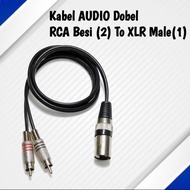 Double Input Cable 2-1Jek RCA Iron(2) To Jek XLR Canon Male(1) Length 1 Meter