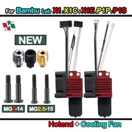 TA Upgrade Bambu Lab P1P/P1S Hardened Brass Copper Nozzle 0.2/0.4/0.6/0.8mm Metal Hotend With Coolin