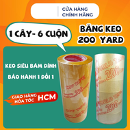 CÂY BĂNG KEO TRONG 06 CUỘN ĐÓNG HÀNG 200 YARD  BĂNG DÍNH ĐÓNG HÀNG BĂNG KEO TRONG DAI BÁM DÍNH TỐT