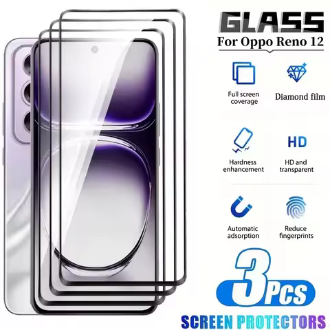 3pcs Tempered Glass Screen Protectors for Oppo Reno 12 13 14 11 10 9 8 7 F FS 4G 5G X Z T SE K Lite 