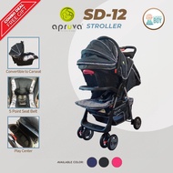 Apruva SD-12 Gray Stroller with Car Seat for Baby