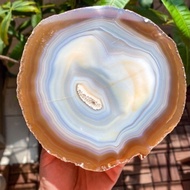 [Glace Crystals] Banded Agate Cicular Slab Platter Homeware Crystal Display