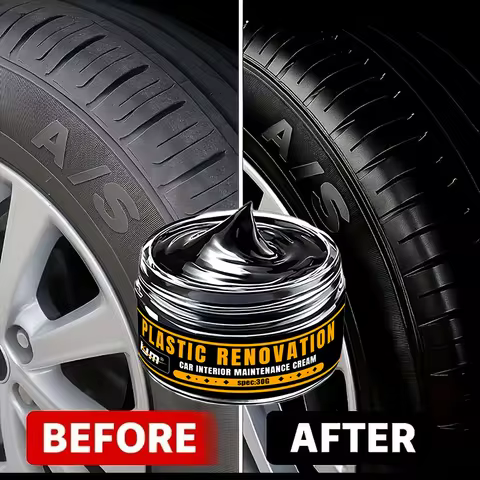 KJM 30g Plastic Renovation Cream Car Tire Shine Interior Blackening Anti-Aging Polish for Vehicle Ma