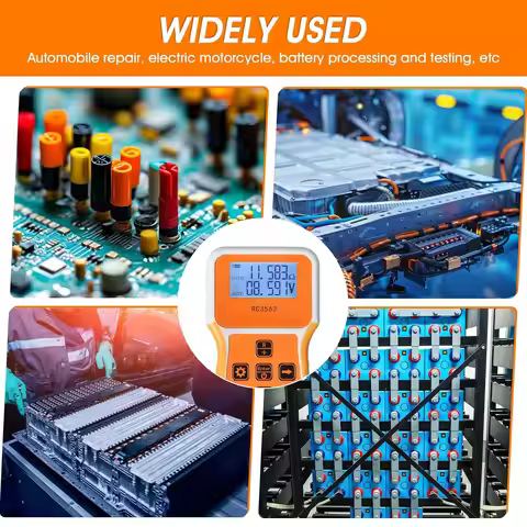 HoldPeak Battery Internal Resistance Tester Handheld 1μΩ-200Ω 1mV-1000V ±0.5% Acc 4-Wire Clip 1000mA
