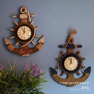 Anchor Factory Direct Sale Creative Living Room Ship Wall Clock Decoration Pendant Mediterranean Clo