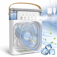 🌟 SG LOCAL STOCK 🌟2803) PORTABLE AIR CONDITIONER FAN, PERSONAL MINI SMALL EVAPORATIVE AIR COOLER COOL MIST HUMIDIFIER WITH 7 COLORS LED LIGHT, 1/2/3 H TIMER, 3 SPEEDS &amp; 3 SPRAY MODES FOR ROOM OFFICE HOME TRAVEL