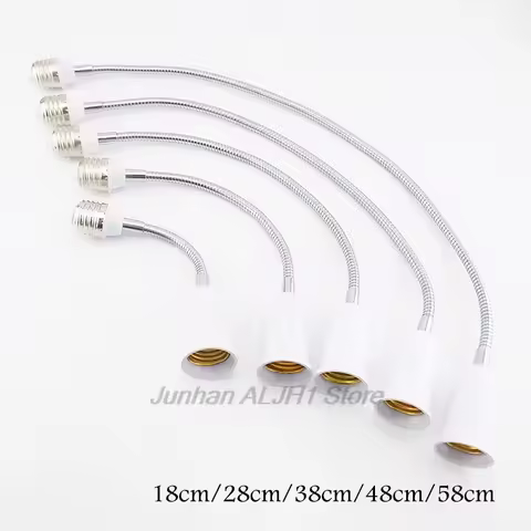 E27 LED Lamp Base Flexible Extension Holder Converter EU US 18 58cm F1