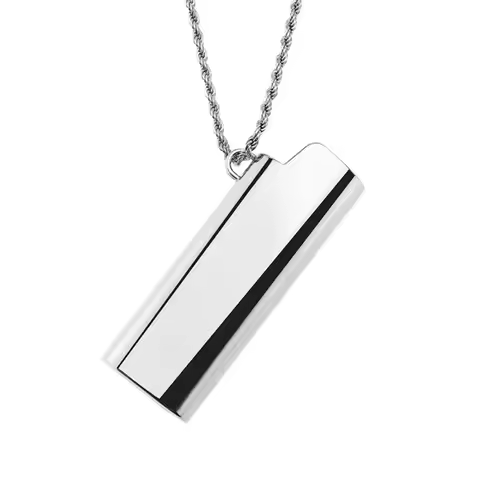 Medium/Standard Size Lighters Case Necklace Pendant Trendy Hip Hop Jewelry Lighter Cover Holder For 