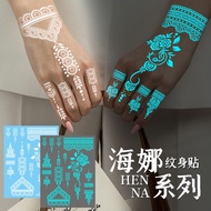 India Henna Tattoo Luminous White Tattoo Sticker Waterproof Lasting Henna Tattoo Belly Dance Festiva