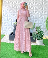 COD-GAMIS KERANCANG BAHAN BROKAT MODEL BUKA TUTUP PINTU TERLARIS 2024-GAMIS BROKAT CORNELLI MODEL SI