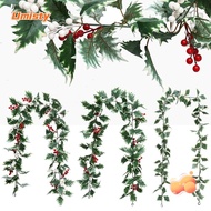 UMISTY Artificial Leaves Wreaths, 175cm Lifelike Christmas Berries Rattan, Gift Party Supplies Hanging Wreath Fireplaces Ornaments Red Berry Vine