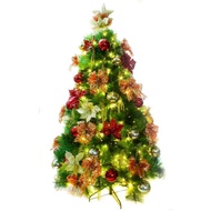[特價]摩達客 7尺特級綠松針葉聖誕樹+高級聖誕花蝴蝶結系配件+100燈LED7呎/ 7尺(210