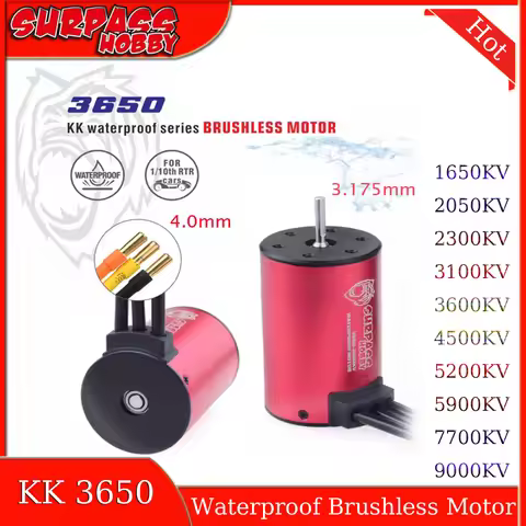SURPASS HOBBY KK 3650 Brushless Motor 7700KV 5900KV 5200KV 3600KV 3100KV 3.175mm Shaft for 1/10 GTR/