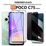 LAYAR TEMPERED GLASS poco C75 - REDMI 14C LATEST 2024 - Tempered Glass Screen Protector Spy-Clear-Bl