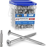 #8 x 2 Stainless Steel Deck Screws, 750Pcs Deck Screws T20 Star Bit, 410 Grade Stainless Steel, Rust