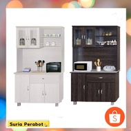 ✨READY STOCK✨ Suria~KC242/ 4ft High Kitchen Cabinet/Almari Dapur (Hitam Coco & Putih Cream)