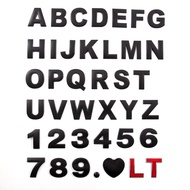1 x 45mm Matt Black Metal 3D DIY Alphabet Letter Number Emblem Motor Car Emblem Sticker