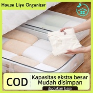 30L-60L-90L Trendy Clothes storage box Transparent Under Bed storage Box home organizer large storag