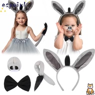 ESPOIR 4PCS Donkey Costume Set, Funny Bow Tie Donkey Headband, Fashion Animal Tail Nose Donkey Ears 