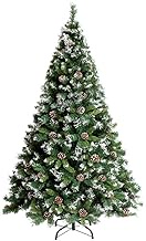 6ft Artificial Christmas Pine Tree,foldable Metal Stand Unlit With Pine Cones Xmas Tree Indoor Outdoor-green 6ft