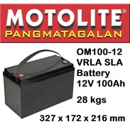 Motolite OM100-12 Solar Rechargeable 12V 100AH Valve Regulated Lead Acid (VRLA) Deep Cycle Battery
