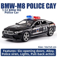 CHEZHI | Large Scale BMW M8 Police Car Model Metal Toy
