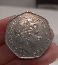 1996年英國50便士硬幣，女皇頭