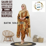 SALURI SET BATWING BATIK LILIT BATIK SOLO BSO  / Setelan Kebaya Modern / Setelan Kebaya Rok Lilit / 