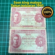 A923 syiling 50sen zaman British duit kertas lama 5sen lama barang antik barang lama