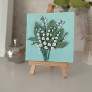 母親節禮物 母親節禮物 鈴蘭小畫布畫架擺飾