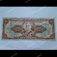 Uang Kertas Lama Brazil 20 Creuzeiro Amerika Latin