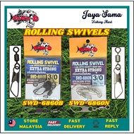 Sawa-D Rolling Swivel With Safety Snap | SWD-6860B / SWD-6860N | Stainless Steel Fishing Connector