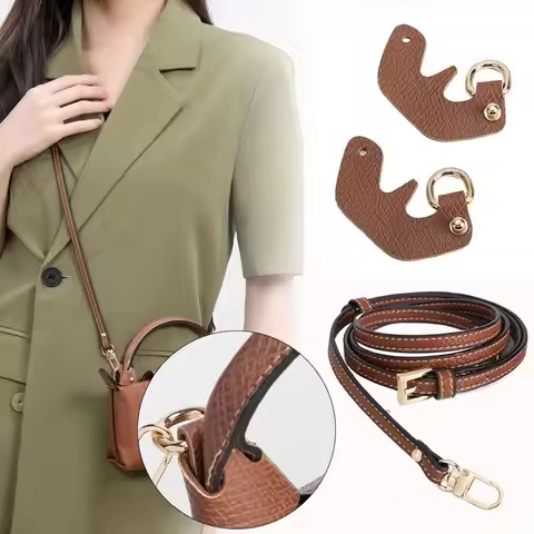 New Bag Transformation Accessories for Longchamp Mini Bag Straps Punch-free Genuine Leather Shoulder