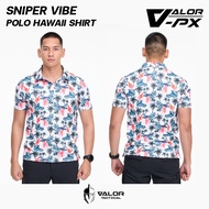 Valor PX - Sniper Vibe POLO Hawaii Shirt เสื้อโปโล ฮาวาย แขนสั้น เสื้อสงกรานต์ เนื้อผ้าดี ระบายอากาศ
