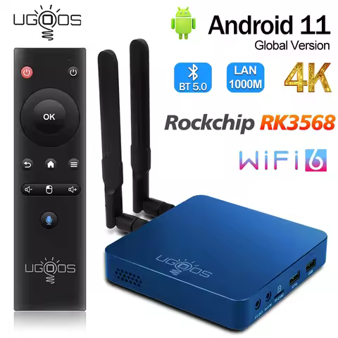UGOOS UT8 PRO TV BOX Android 11 DDR4 USB3.0 8GB RAM 64GB UT8 4GB 32GB RK3568 WiFi 6 1000M 4K BT Voic