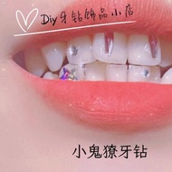 Colorful Butterfly Teeth Diamond Little Ghost Teeth Butterfly Teeth Diamond Sweet Spicy Flashing Tee