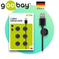 goobay - 德國品牌 2槽位電線固定器 - 6件裝 (黑色) 集線器 電線收納