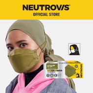 Neutrovis KF94 Hijab Korean Premium Face Respirator 20s - Khaki Green (HEADLOOP)
