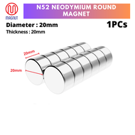 1pcs-Grade : N52 Diameter : 20mm x 20mm Neodymium Extra Strong Round Magnet