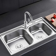 MK Thickened Kitchen Sink Household Sink Double Sink 304 Stainless Steel Sink