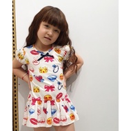 Bouncy Dress Spandex Fabric Screen-Printed All Over Suitable For Children Aged 2-9 Years